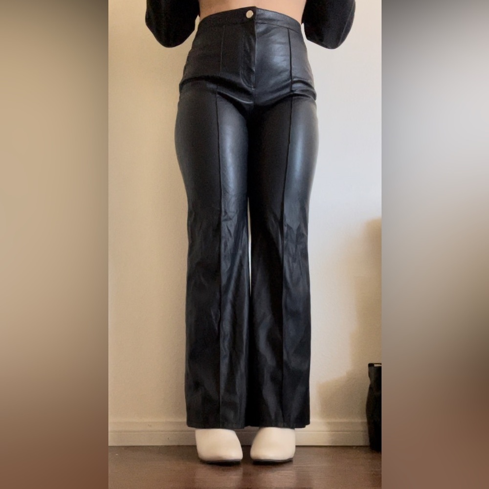 Black Faux leather pants